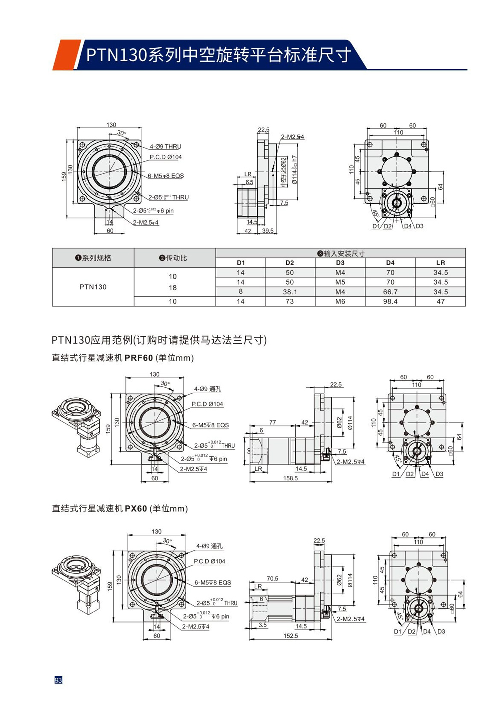 Dimensions of Precision Planetary Reducer