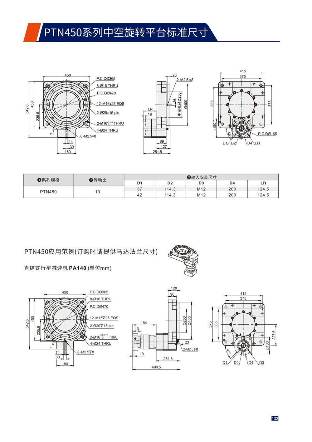 Dimensions of Precision Planetary Reducer