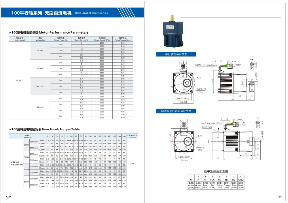 Dimensions of Brushless DC Motor