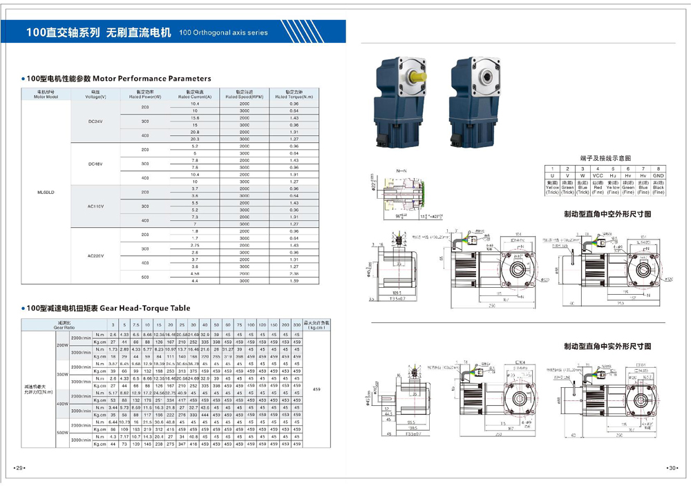 Dimensions of Brushless DC Motor